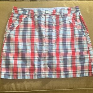 Croft & Barrow Red and White Mini Skirt Casual with built in shorts